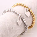 Hot Sale Women's Stainless Steel Jewelry Bracelet Steel Ball Peach Heart Bangles
